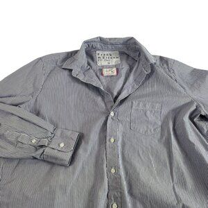 Frank & Eileen Striped Button Front Shirt Blouse Womens M Long Sleeve Cotton